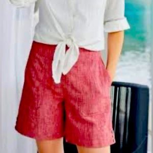 NWT Soft Surroundings Red Callie Linen Pull On Shorts
Women's
